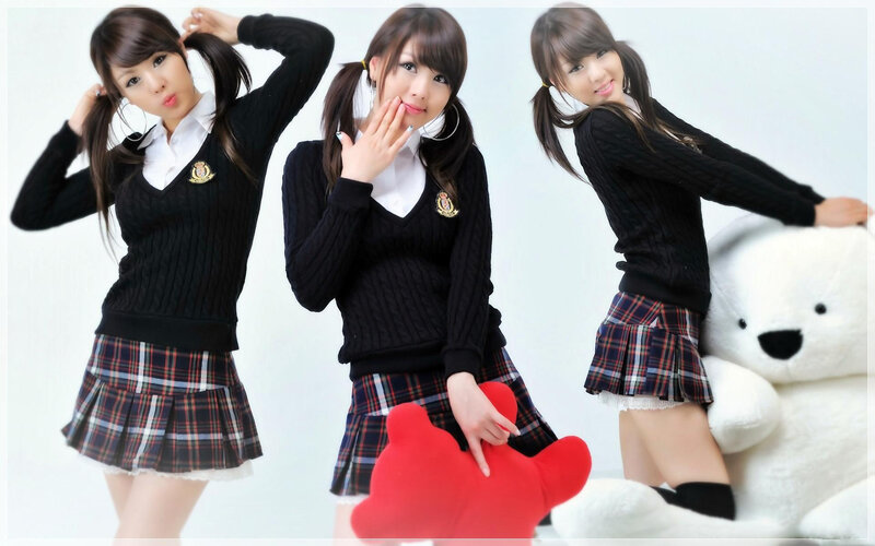 Woman in School Uniform — Black, Playful