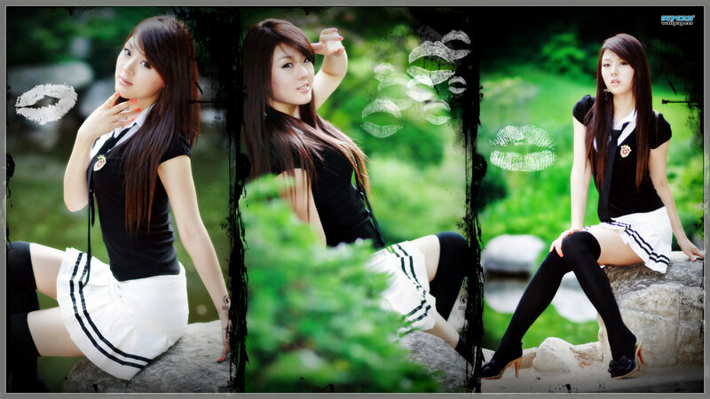 Woman in School Uniform — Green