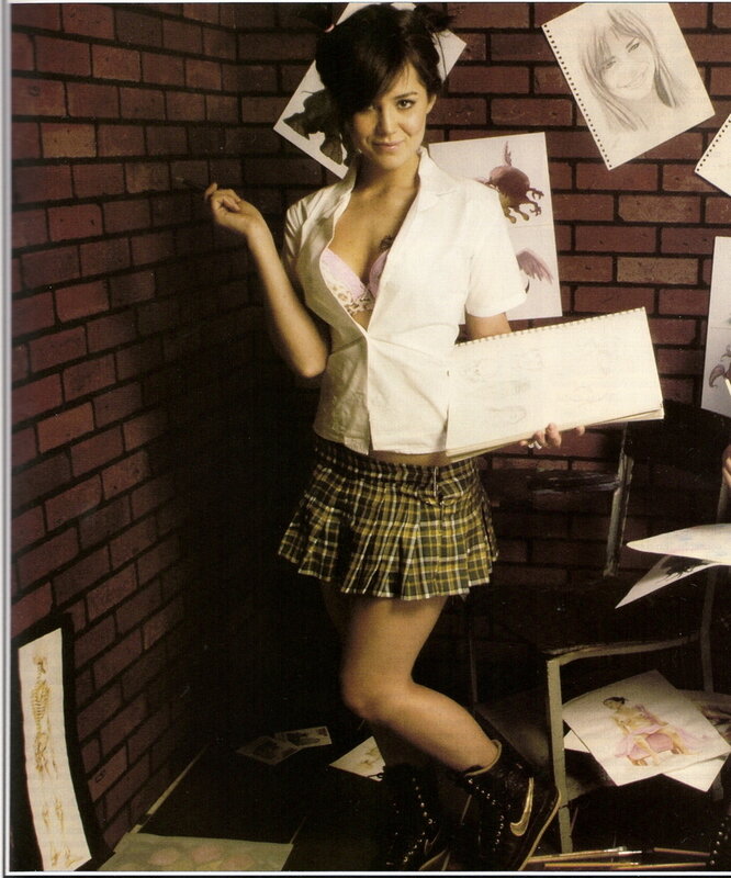 woman in school uniform holding sketchbook