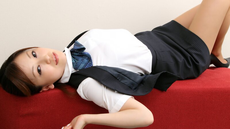 woman in school uniform lying down