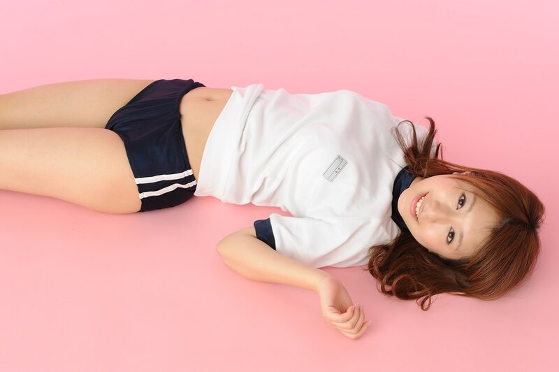 woman in school uniform lying down