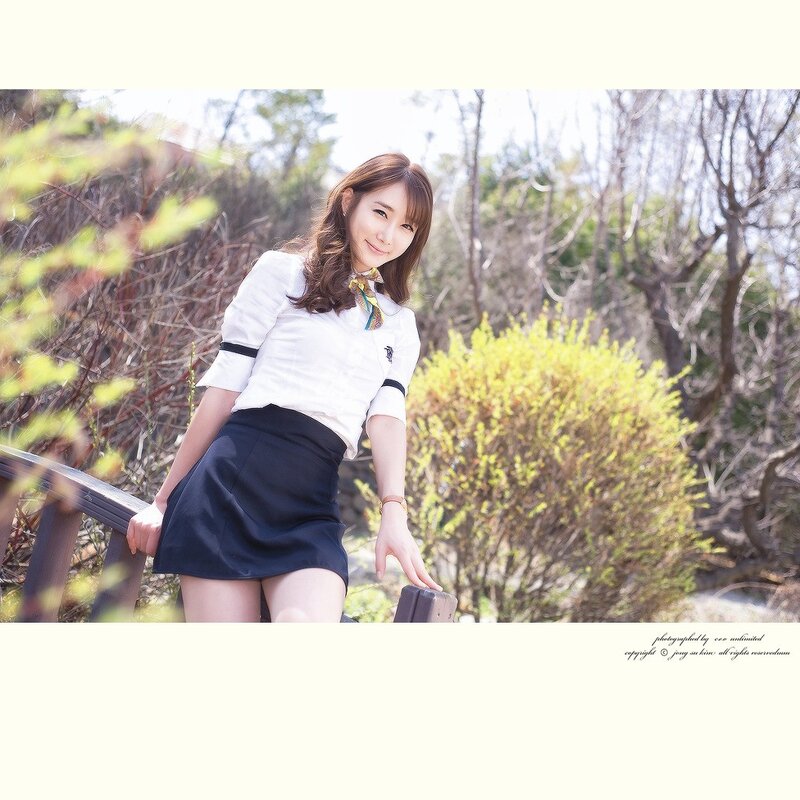 woman in school uniform outdoors