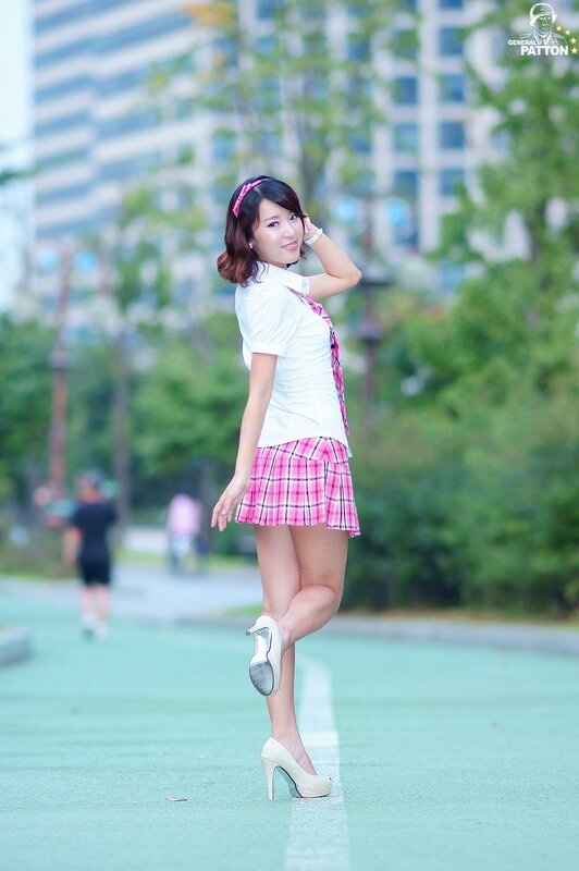 woman in school uniform outdoors