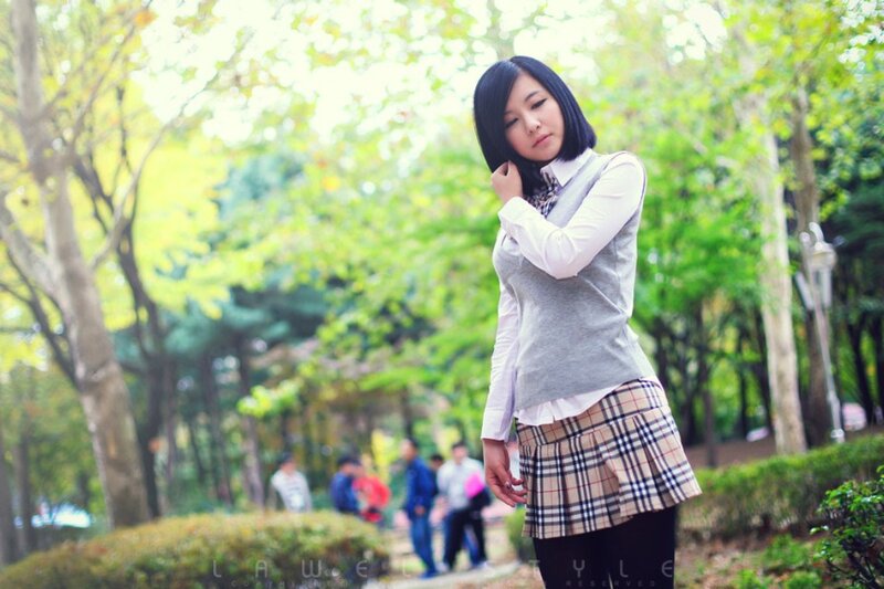woman in school uniform outdoors