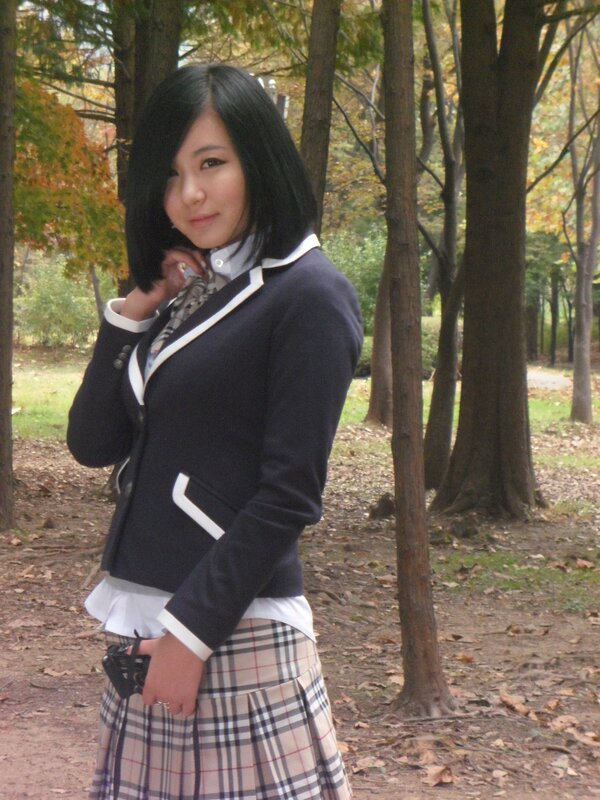 woman in school uniform outdoors