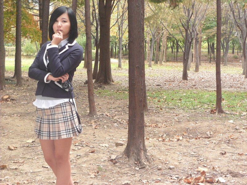 woman in school uniform outdoors