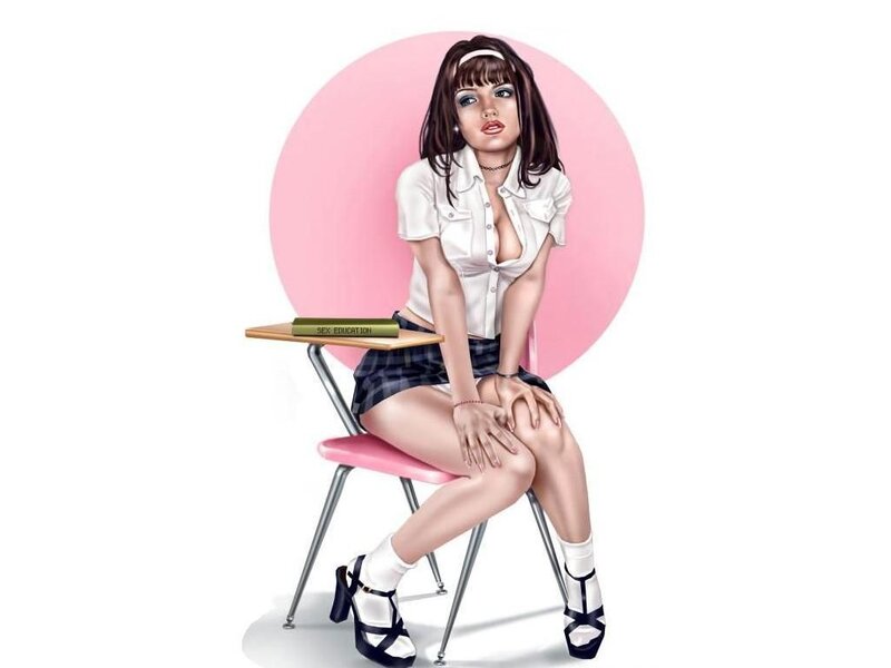 Woman in School Uniform — Pink