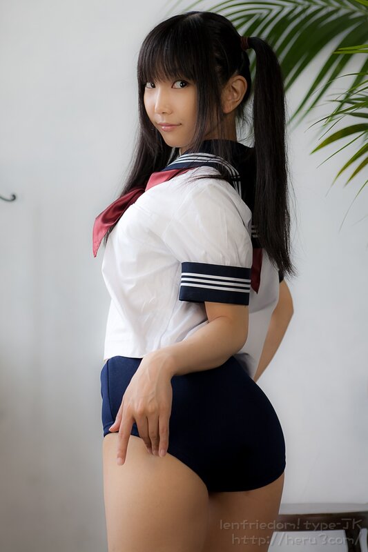 Woman in School Uniform — White, Neutral, Photograph, Plant