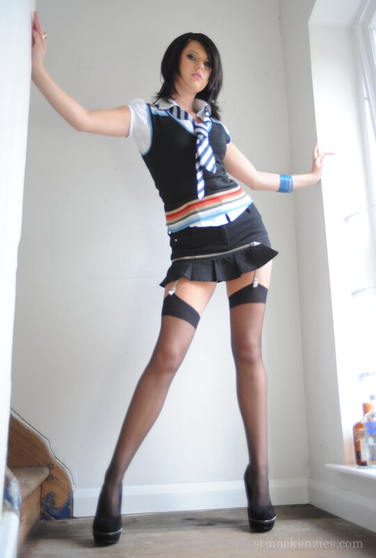 woman in schoolgirl outfit