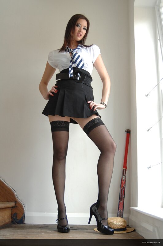 woman in schoolgirl outfit