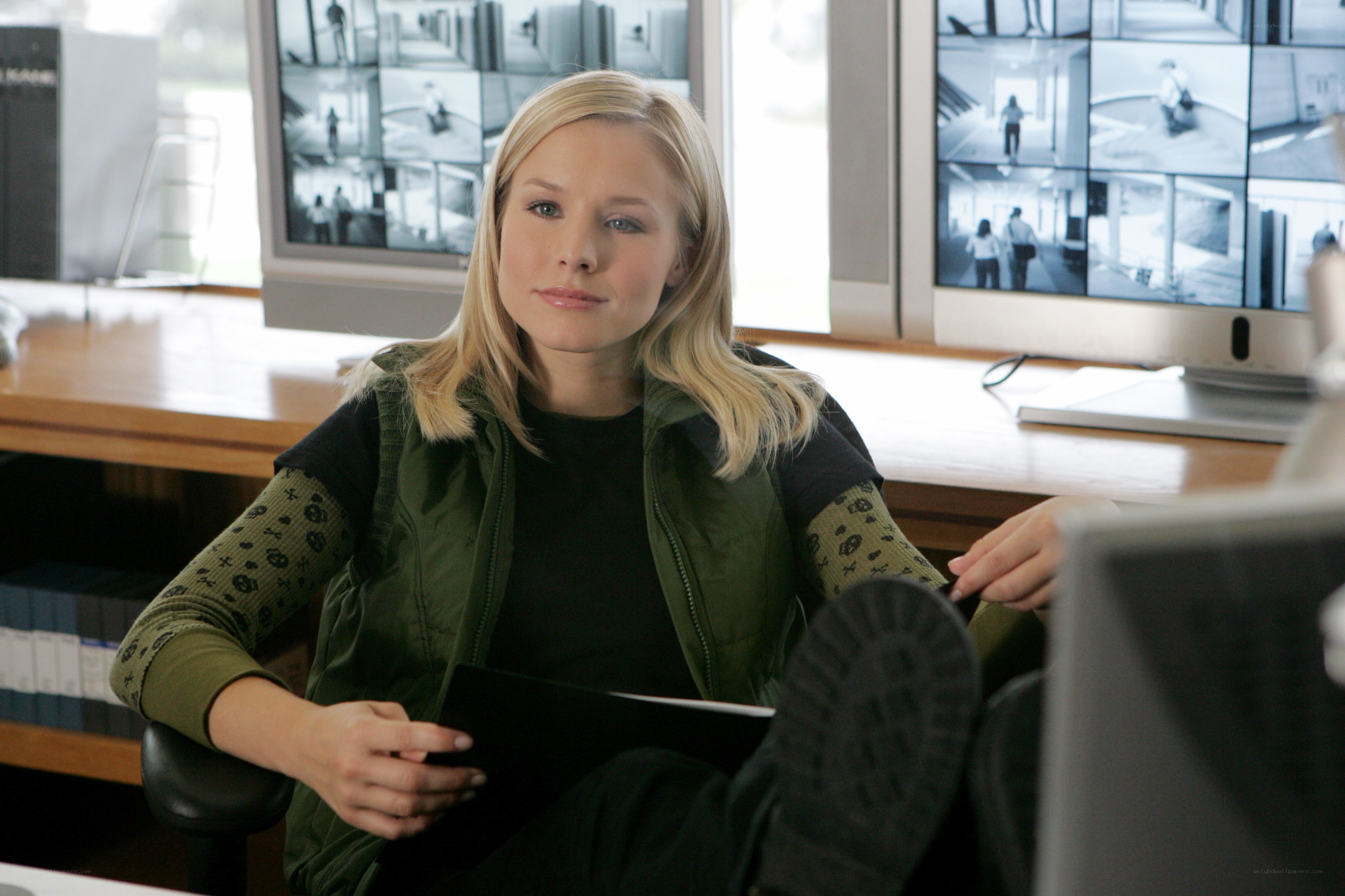 woman in security office