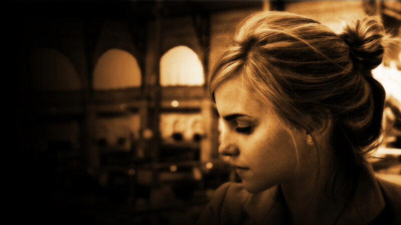 woman in sepia-toned profile