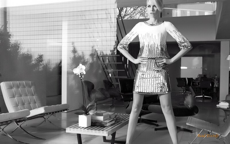 woman in sequin dress