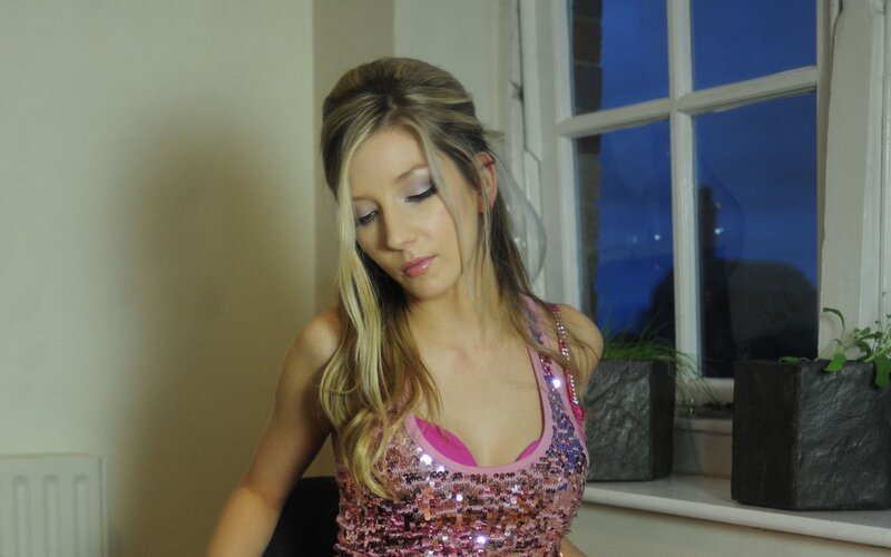 woman in sequin top