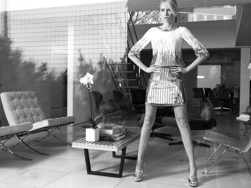 Woman in sequined dress