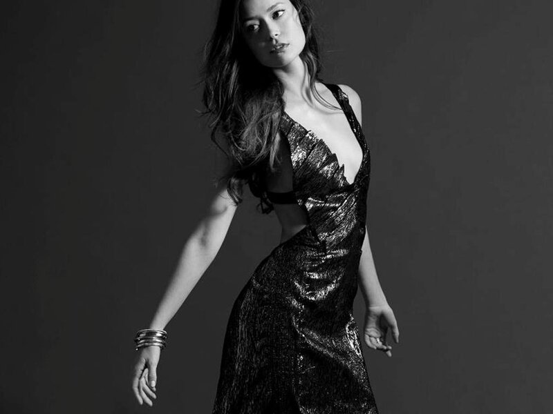 Woman in Sequined Dress — Black, Dramatic, Photograph, Bracelets