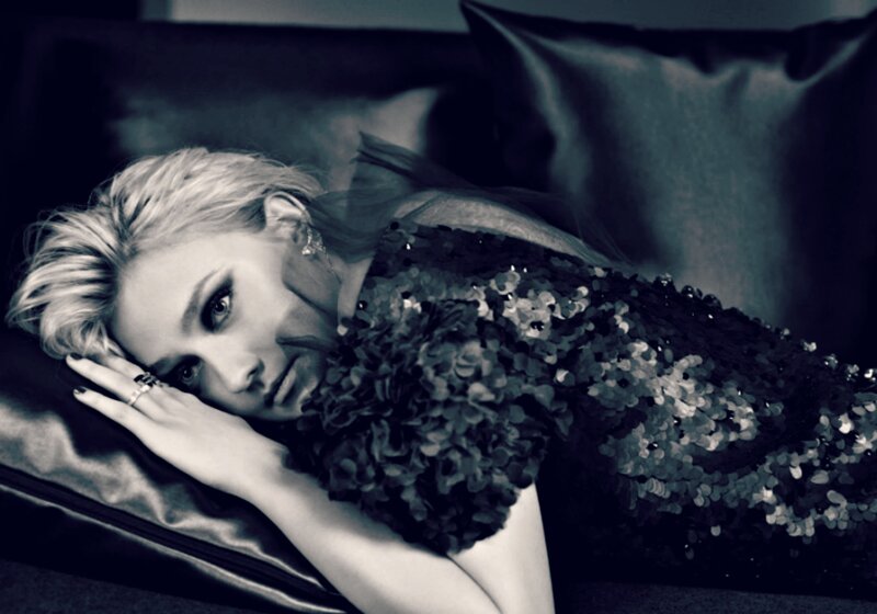 Woman in Sequined Dress — Black, Dramatic, Photograph, Pillow
