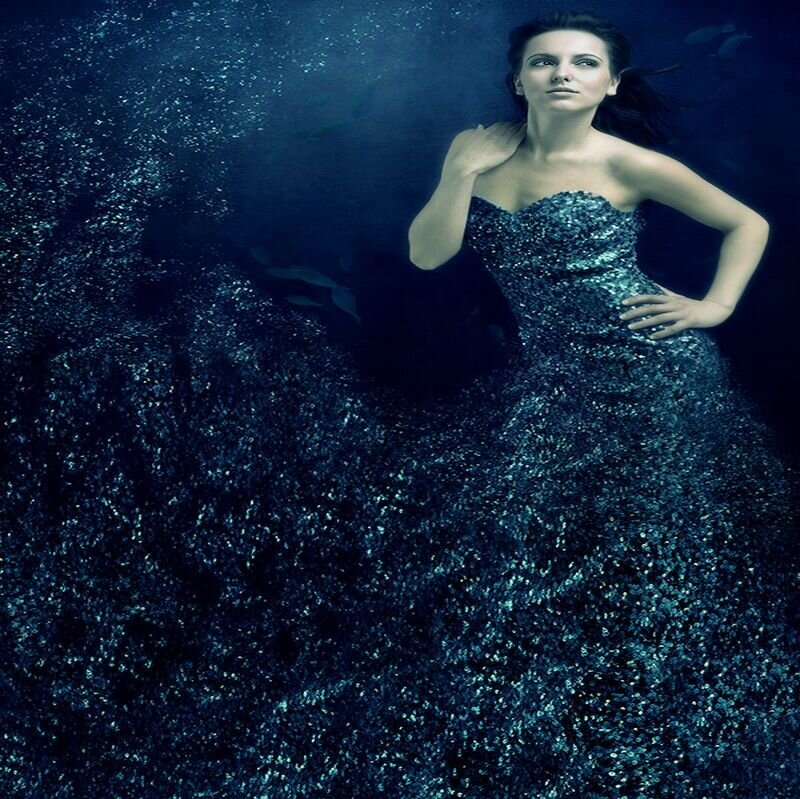 Woman in Sequined Dress — Blue