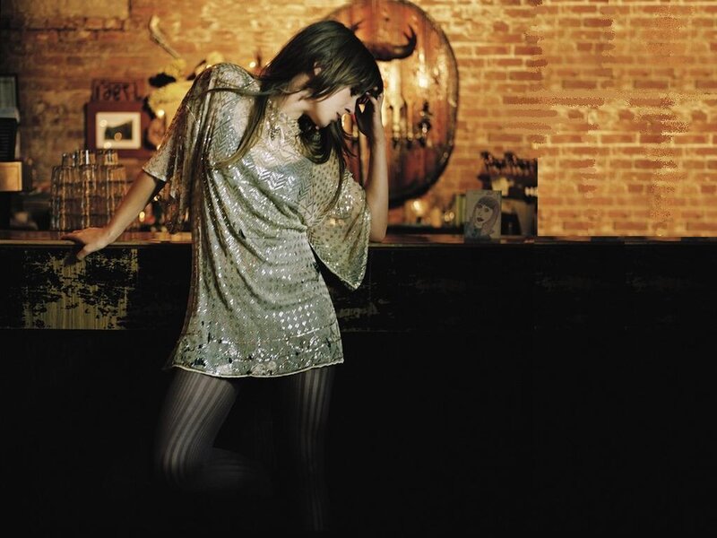 Woman in Sequined Dress — Brown, Dramatic, Night, Photograph