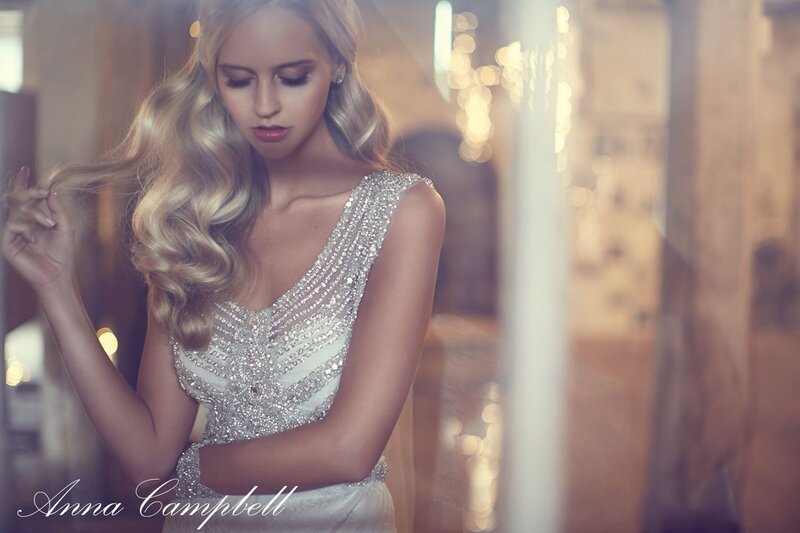 Woman in Sequined Dress — Silver, Dramatic, Photograph, Hair