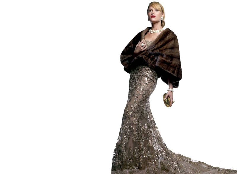 woman in sequined gown