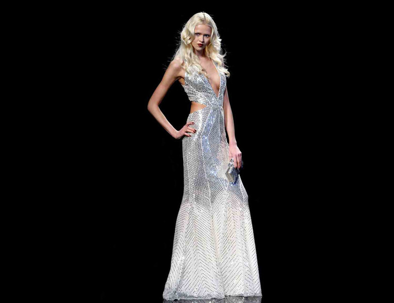 Woman in Sequined Gown — White