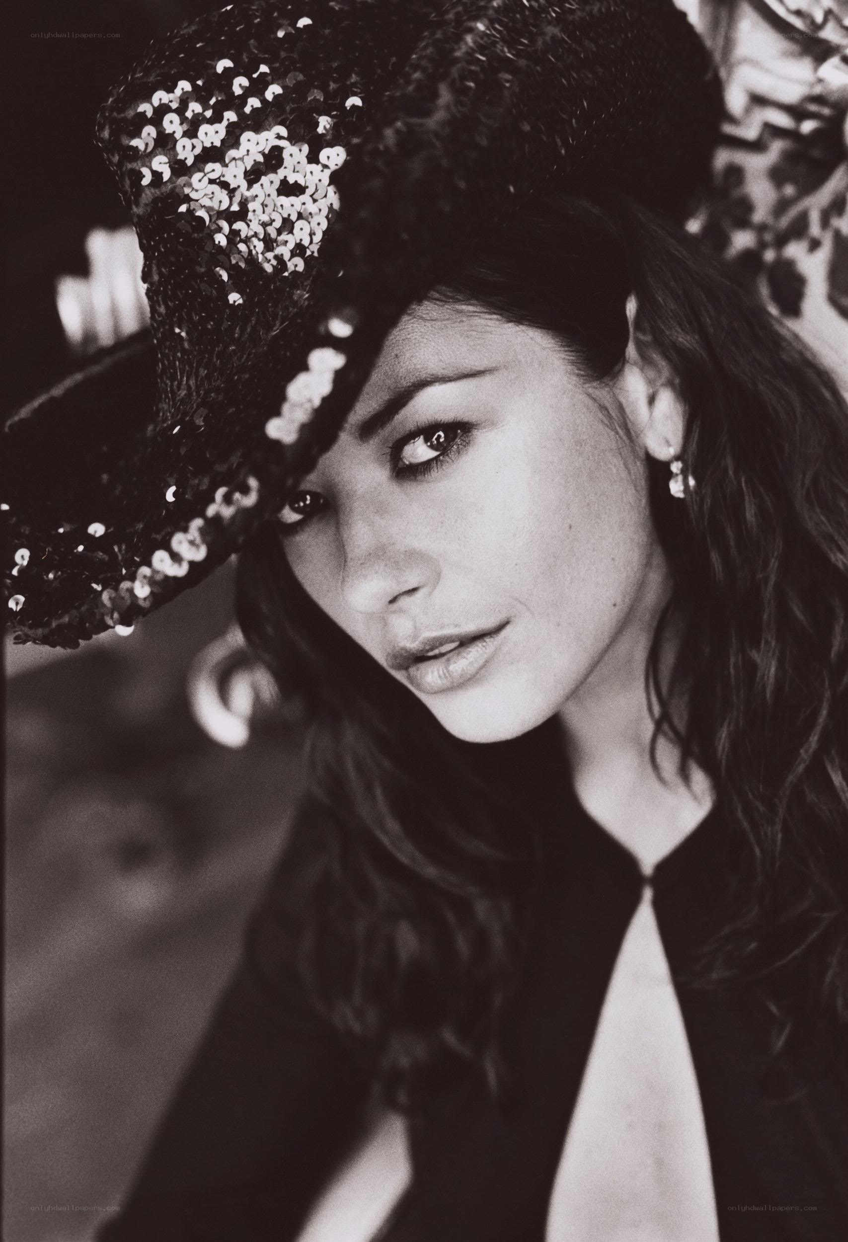 woman in sequined hat