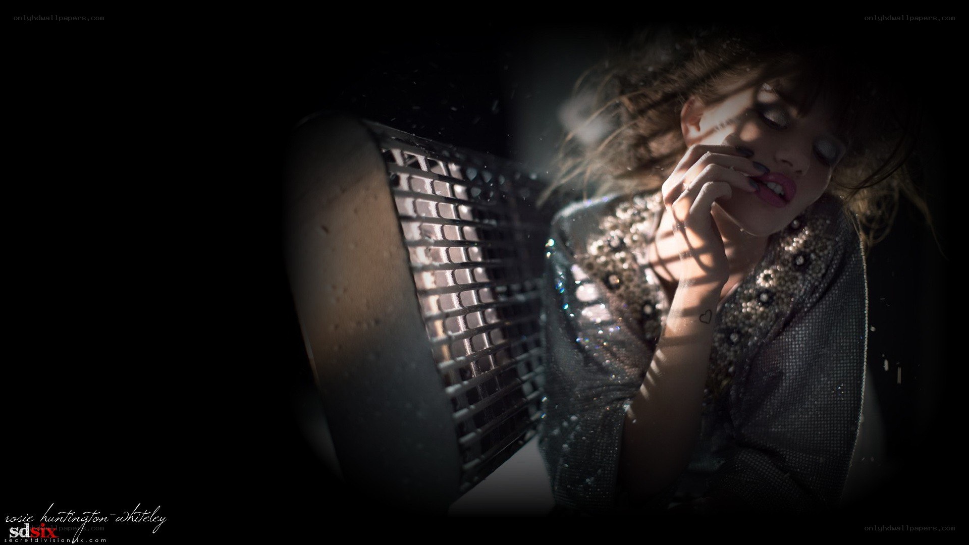 woman in sequined jacket