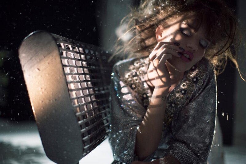 Woman in Sequined Jacket — Black