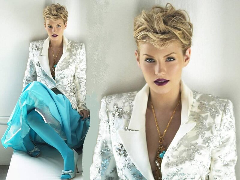 Woman in Sequined Jacket — White