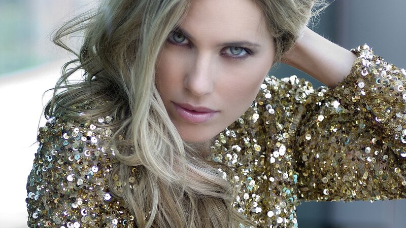 woman in sequined top