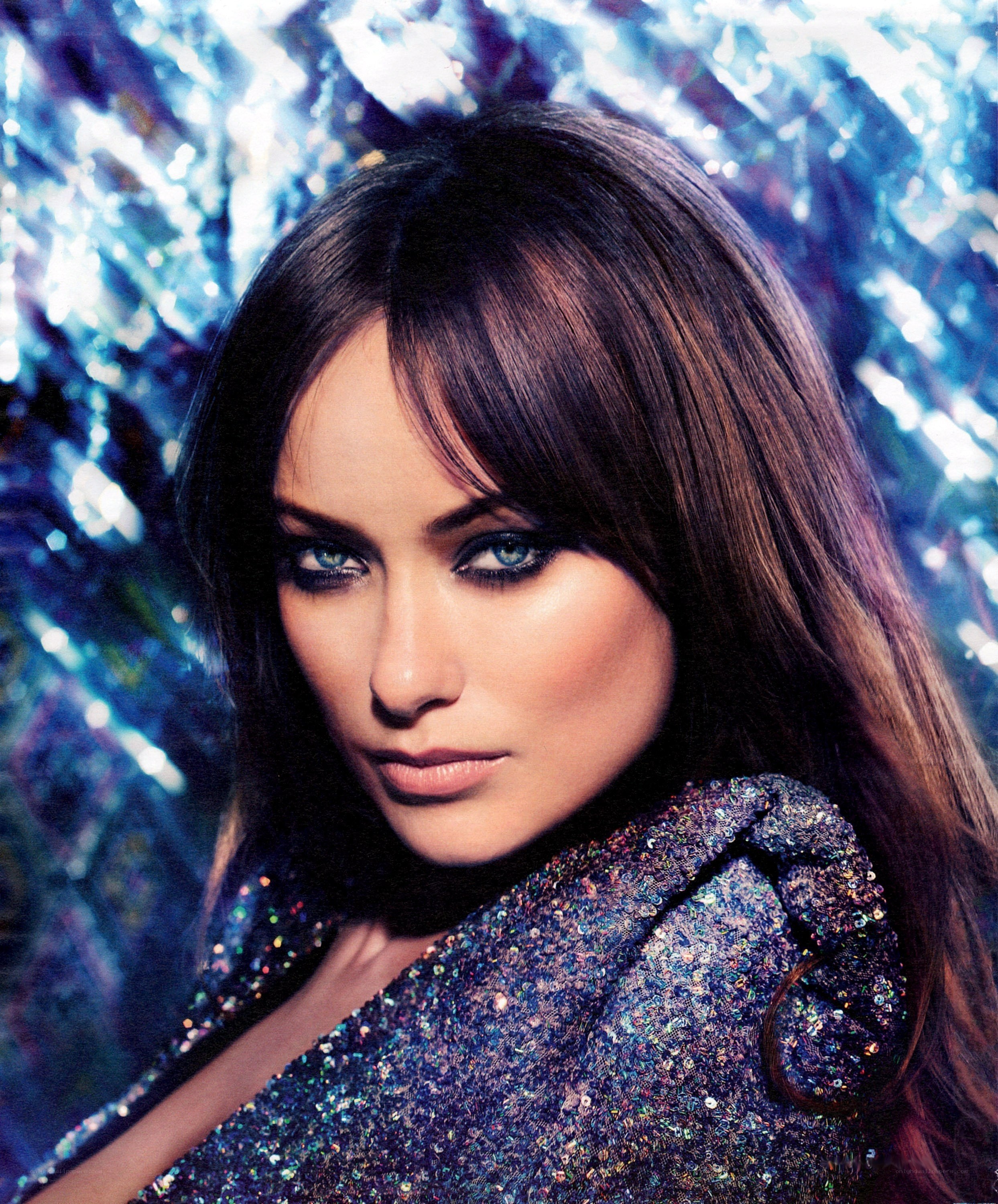 woman in sequined top