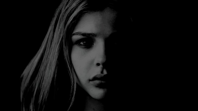 Woman in Shadow — Black, Dramatic, Digital Art