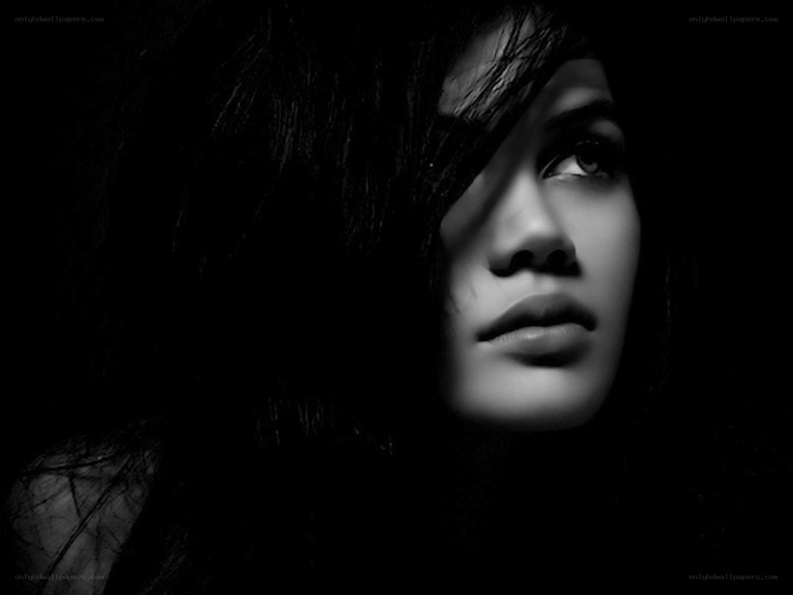 woman in shadow portrait