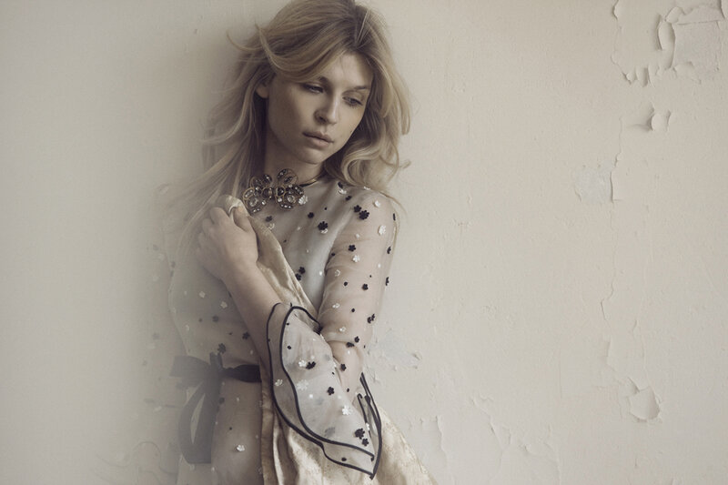 Woman in Sheer Dress — Beige, Dramatic