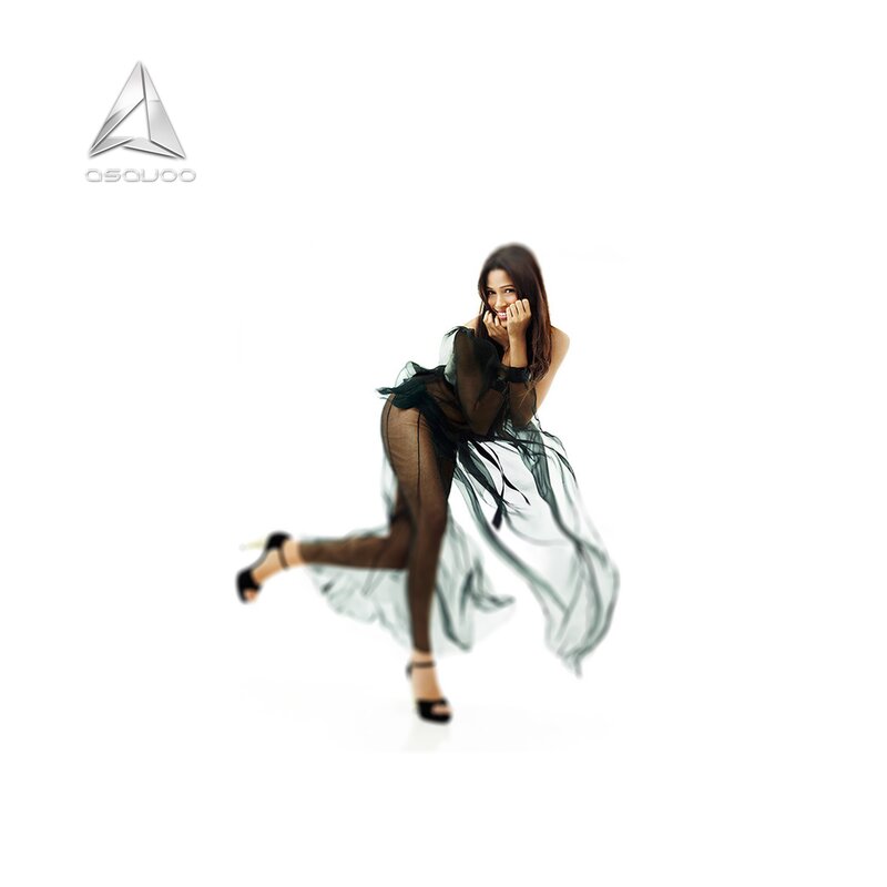woman in sheer dress posing