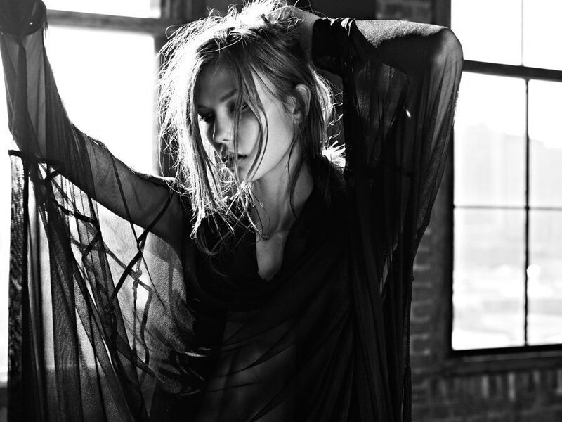 Woman in Sheer Fabric — Black