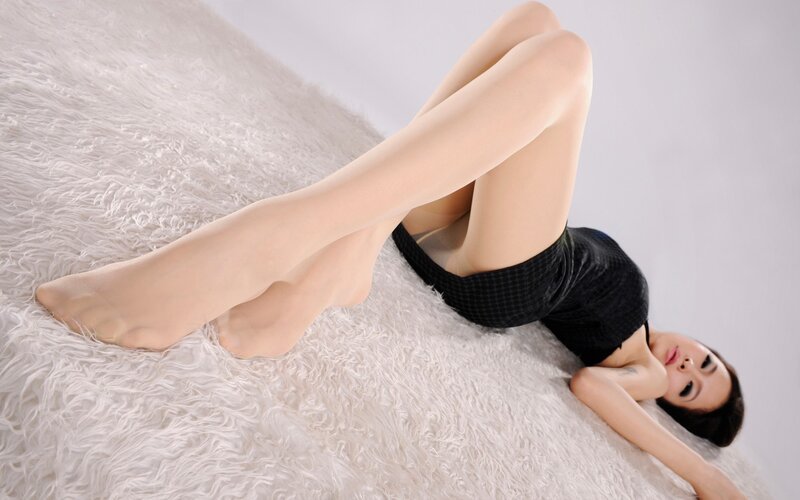 woman in sheer stockings