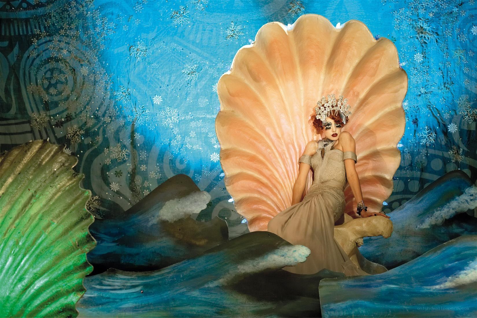 woman in shell costume