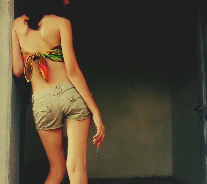 Woman in Shorts from Back