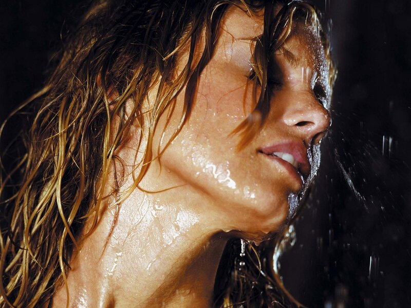 woman in shower water