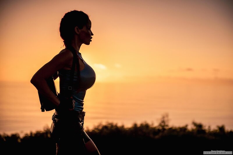 Woman in Silhouette — Orange, Dramatic, Sunset, Photograph