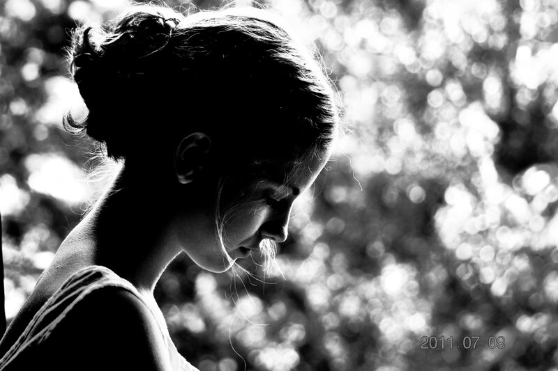woman in silhouette outdoors