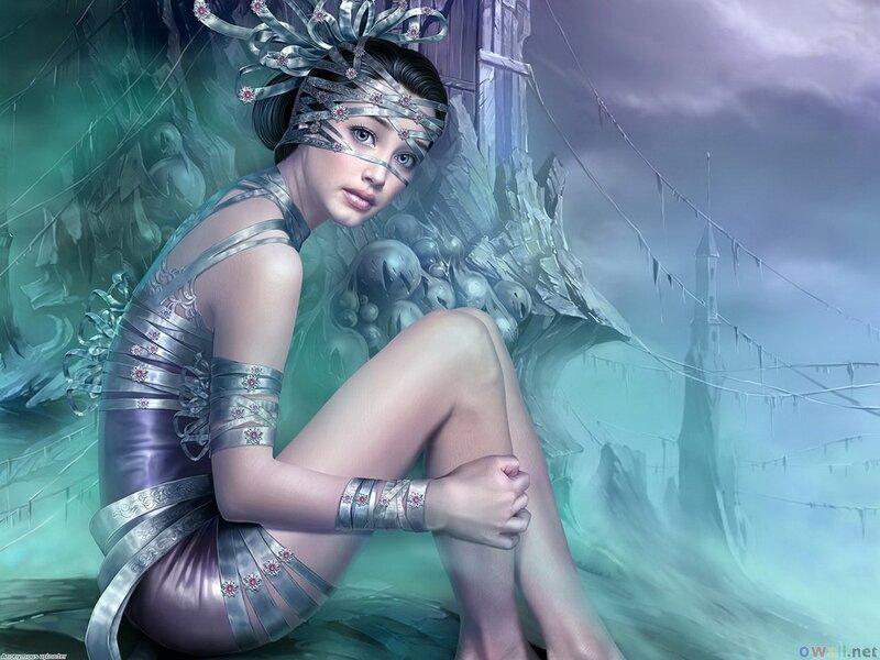 Woman in Silver Armor — Dramatic, Digital Art