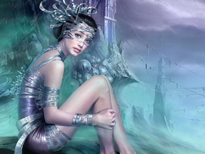 Woman in Silver Armor — Green