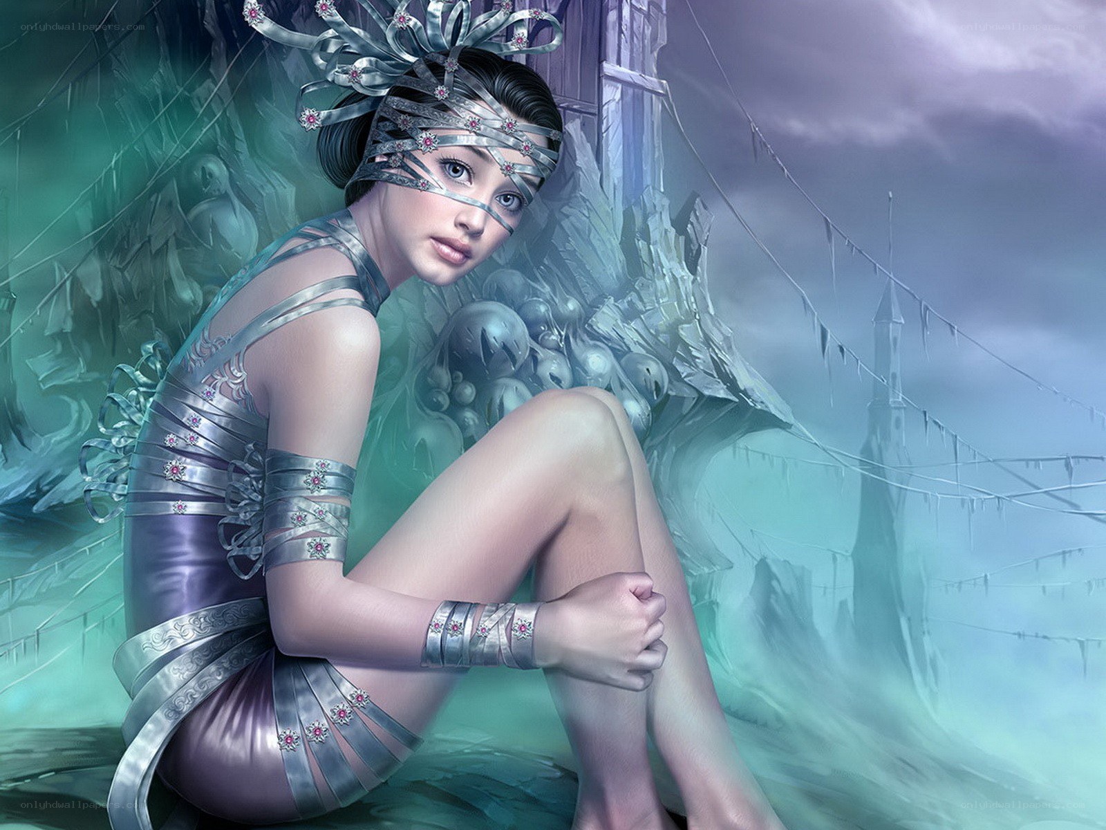woman in silver armor