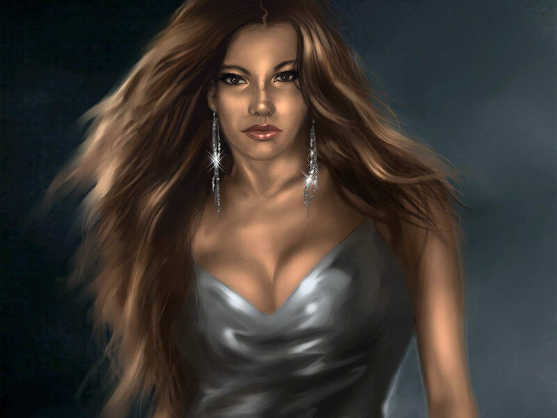 woman in silver dress