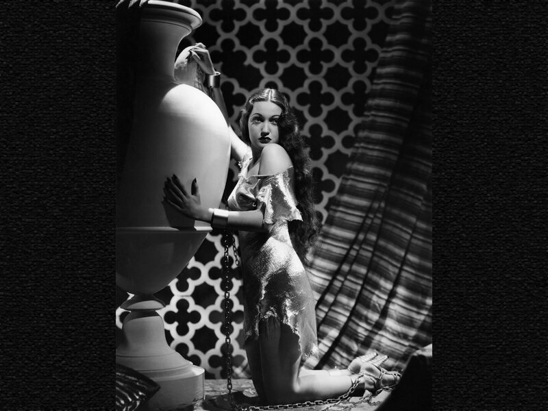 Woman in Silver Dress — Black, Dramatic, Photograph, Vase