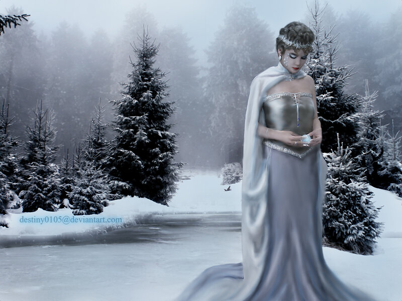 Woman in Silver Gown — White