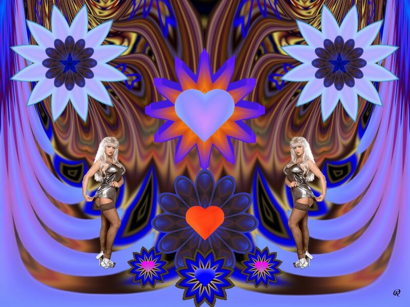 Woman in Silver Outfit — Blue, Psychedelic